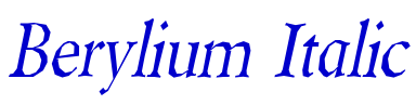 Berylium Italic font